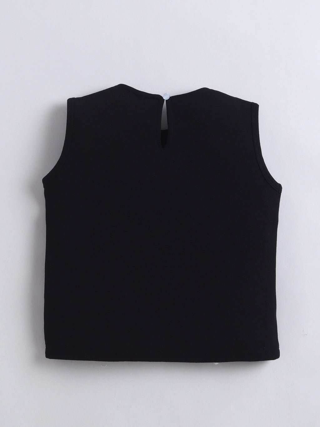 Sleeveless Girls Top Pearl Embellished Blouse, Kids Casual Outfit, Party Top - Black