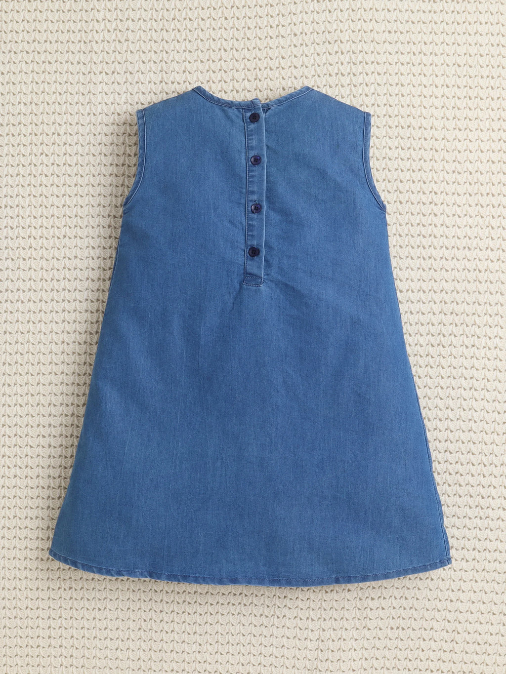 Bright Stars KIDSWEAR Denim Big Sequins Bow A-Line Dress - Blue