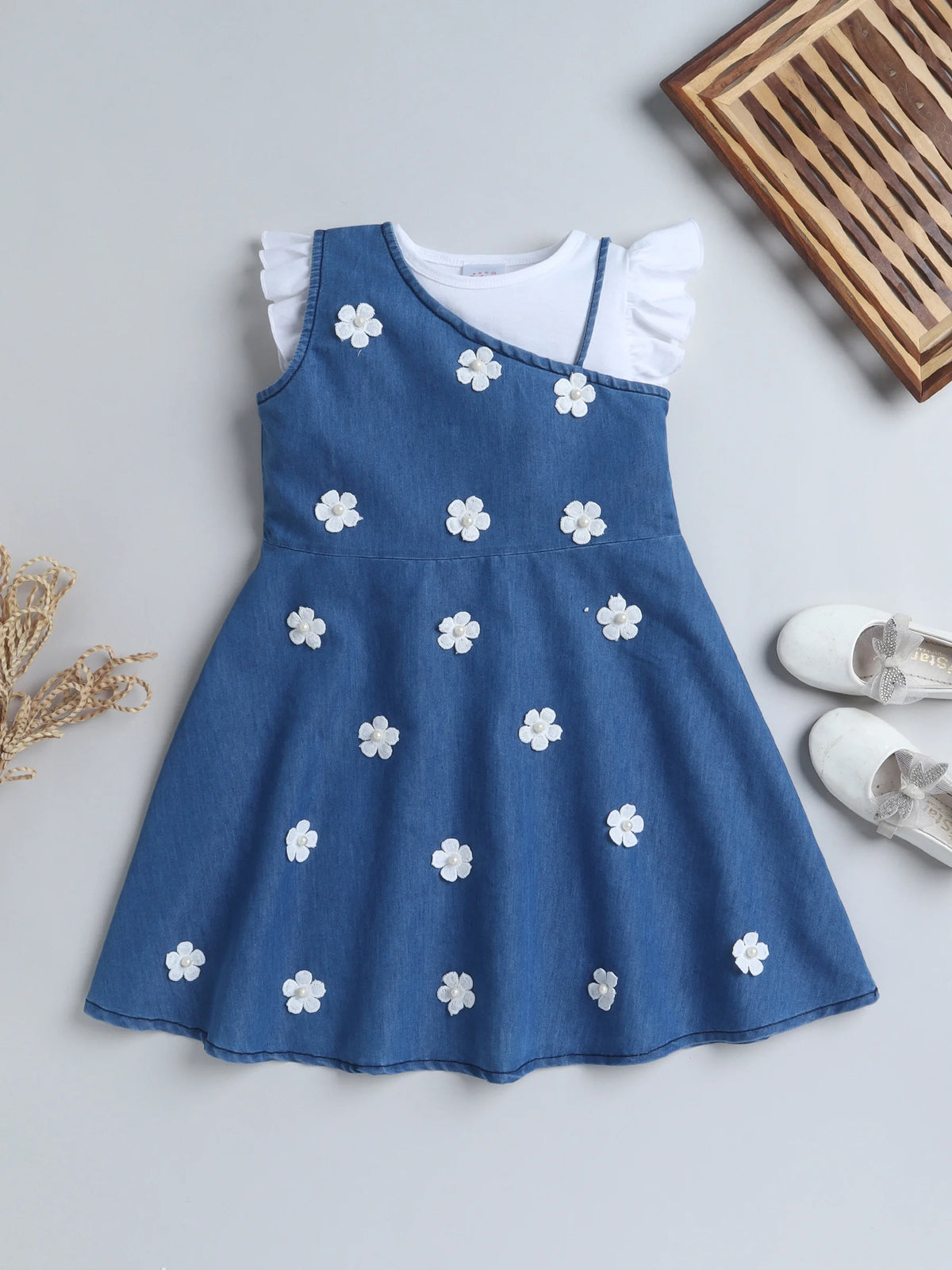 Girls Spaghetti Strap Dress with Inner Tee