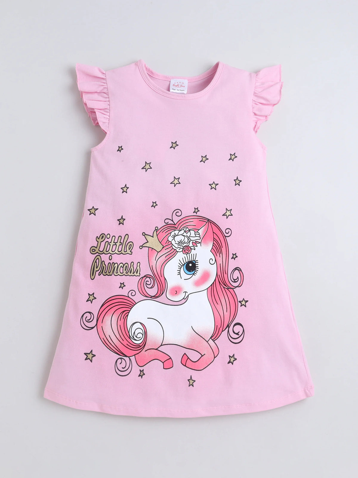 Girls Dress Soft Cotton Unicorn Printed  Casual Outings & All-Day Comfort Dress