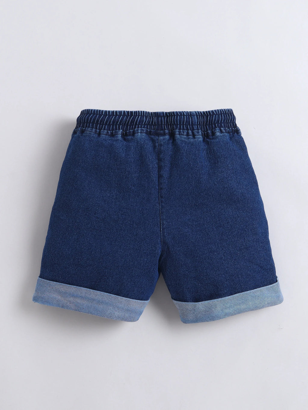 Girls Co-ord Set Cotton Top  Cloud Washed Denim Rabbit-Embroidered Shorts Clothing Set - Trial Product