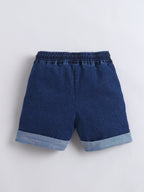 Girls Co-ord Set Cotton Top  Cloud Washed Denim Rabbit-Embroidered Shorts Clothing Set - Trial Product