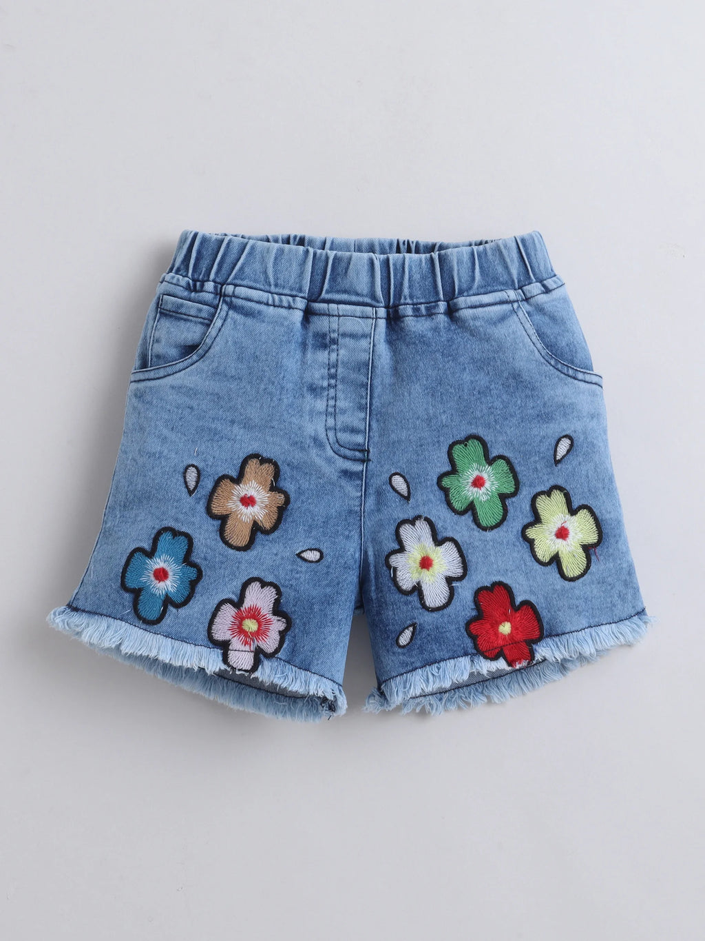 Girls Cotton Co-ord Set Spaghetti Strap Top Denim Shorts Clothing Set Casual Wear