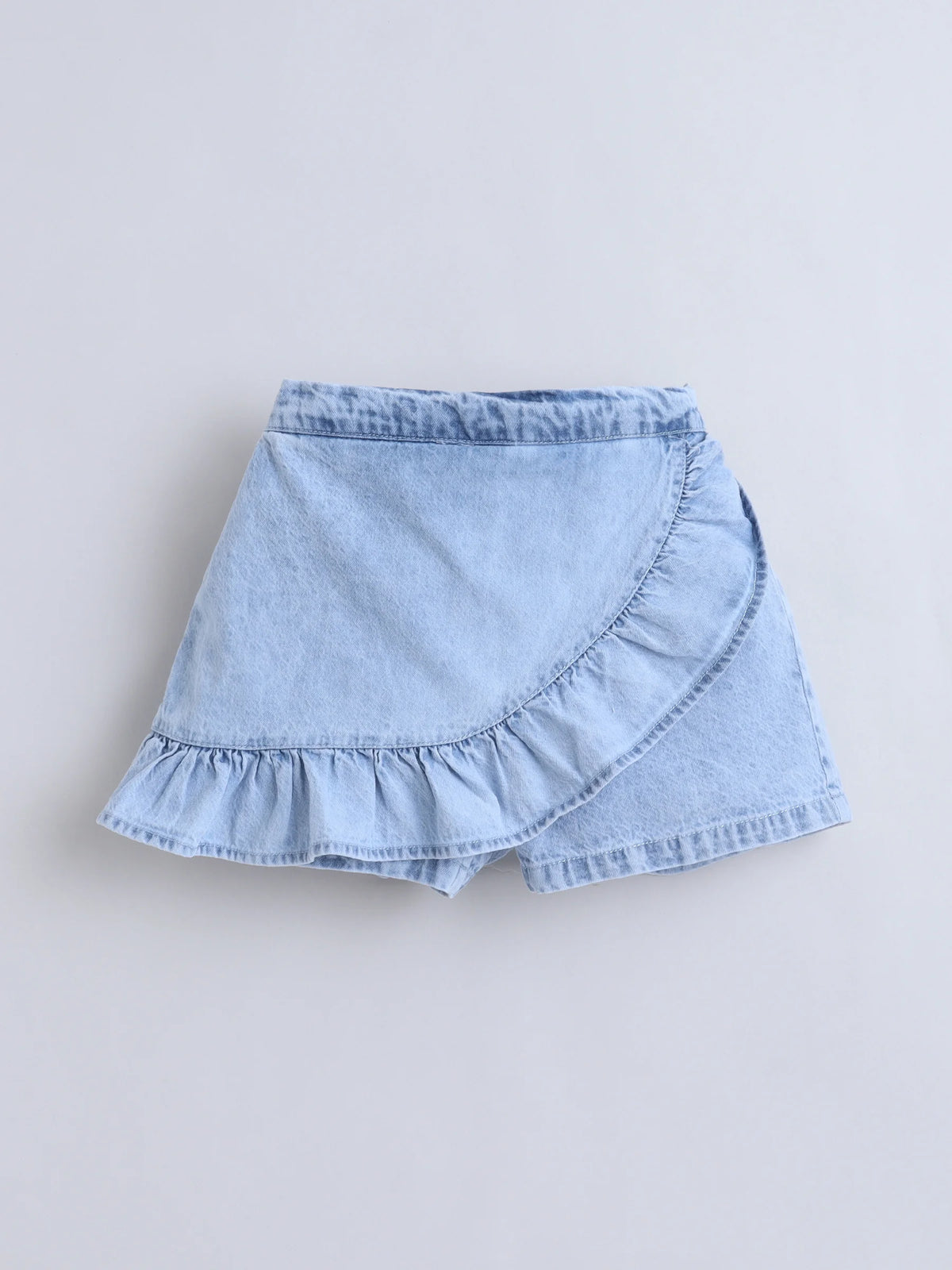 Girls Top & Skort Co-ord Set, Puff Sleeve Wrap Skort Party & Casual Clothing Set