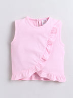 Girls Top & Skort Co-ord Set, Sleeveless Top & Denim Wrap Skort, Casual Clothing Set