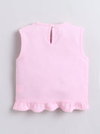 Girls Top & Skort Co-ord Set, Sleeveless Top & Denim Wrap Skort, Casual Clothing Set