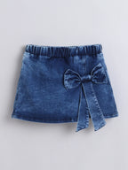 Girls Top & Skort Co-ord Set, Sleeveless Top & Denim Wrap Skort, Casual Clothing Set