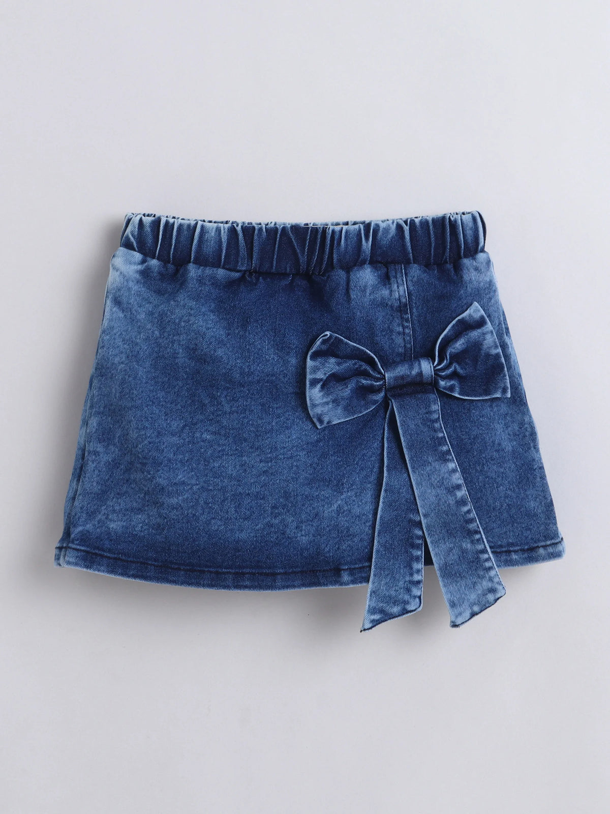 Girls Top & Skort Co-ord Set, Sleeveless Top & Denim Wrap Skort, Casual Clothing Set