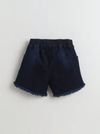 Bright Stars KIDSWEAR Cotton Single Jersey Sleeveless Unicorn Printed Tee With Denim Frey Shorts And Heart Shape Bag