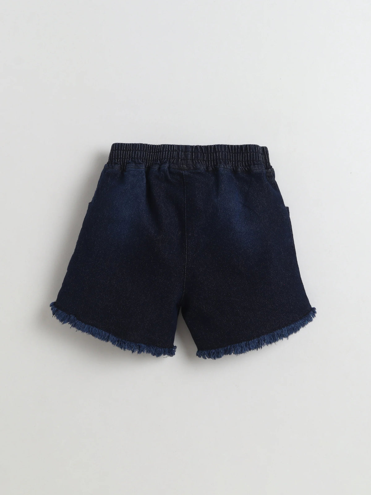 Bright Stars KIDSWEAR Cotton Single Jersey Sleeveless Unicorn Printed Tee With Denim Frey Shorts And Heart Shape Bag