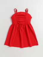 Bright Stars KIDSWEAR Strap Dress & Denim Pearl Embellished Crop Length Full Sleeves Jacket