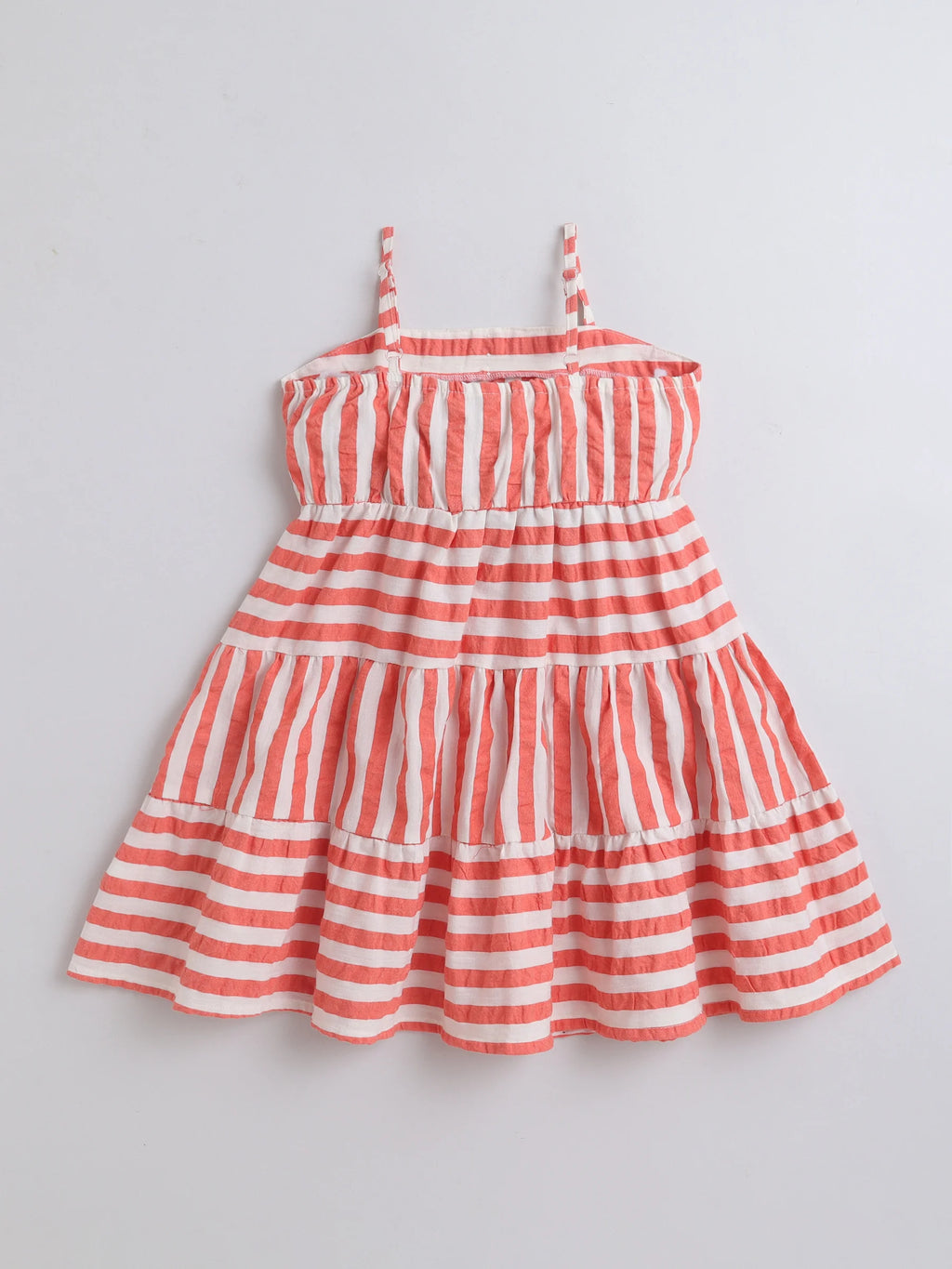 Girls Striped Cotton Fit and Flare Dress Stylish Casual Party Outfit for Kids