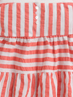 Girls Striped Cotton Fit and Flare Dress Stylish Casual Party Outfit for Kids