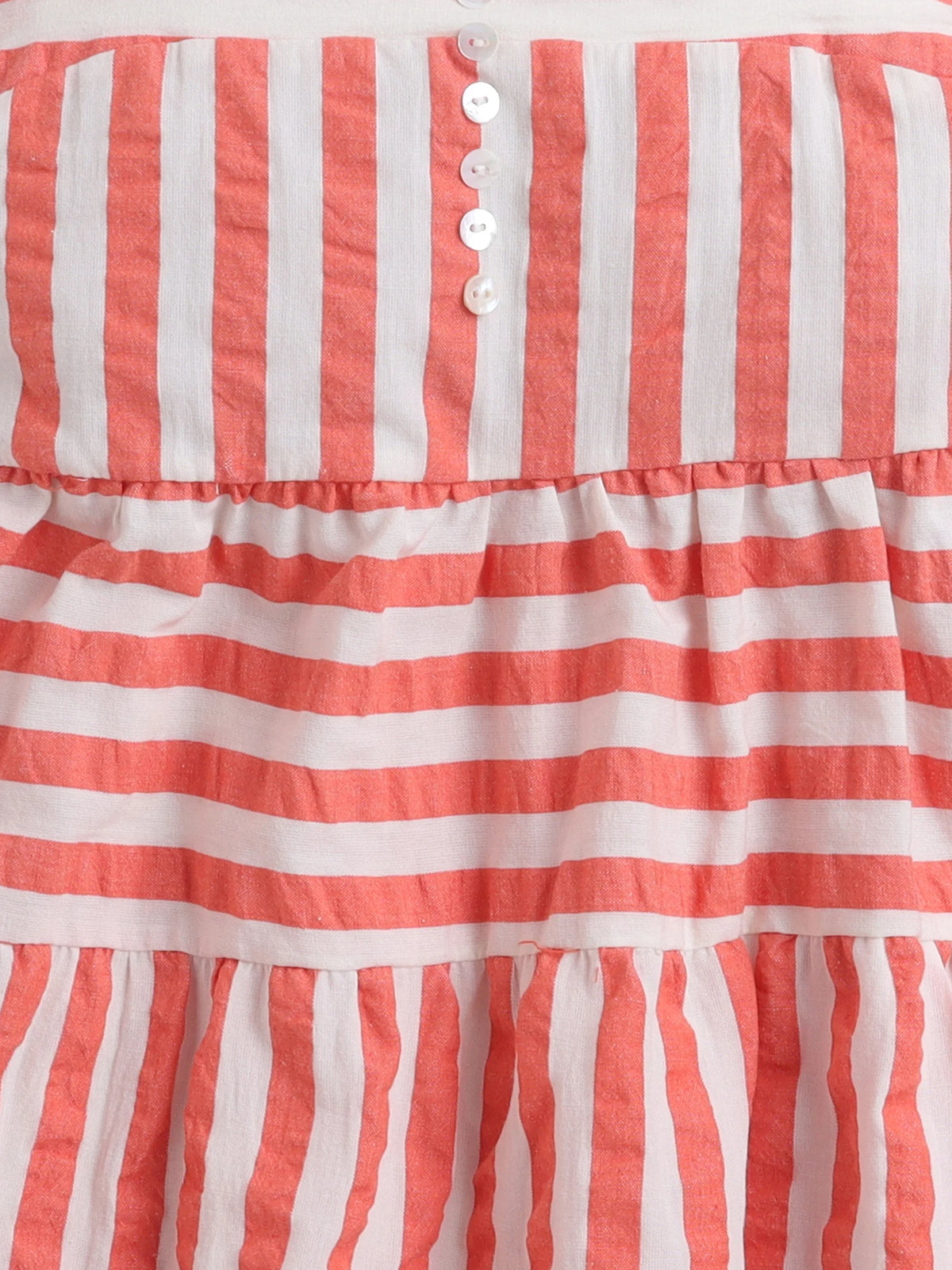 Girls Striped Cotton Fit and Flare Dress Stylish Casual Party Outfit for Kids
