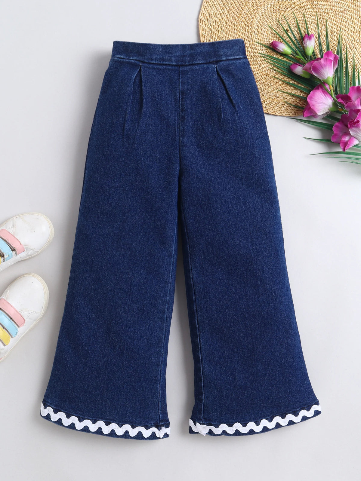 Bright Stars KIDSWEAR¬†Cotton Woven Lace Embellished Jeans