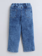 Girls Cotton Co-ord Set Unicorn Graphic Printed T-Shirt With Bow Detail Denim Pant