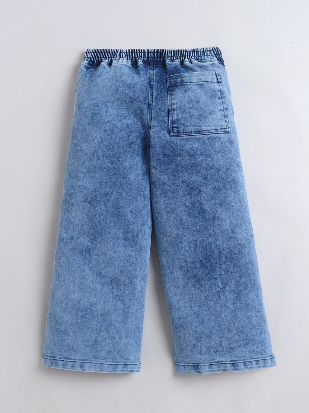 Bright Stars KIDSWEAR High Neck Sleeveless Top With Pearl Embellished Jeans - Blue