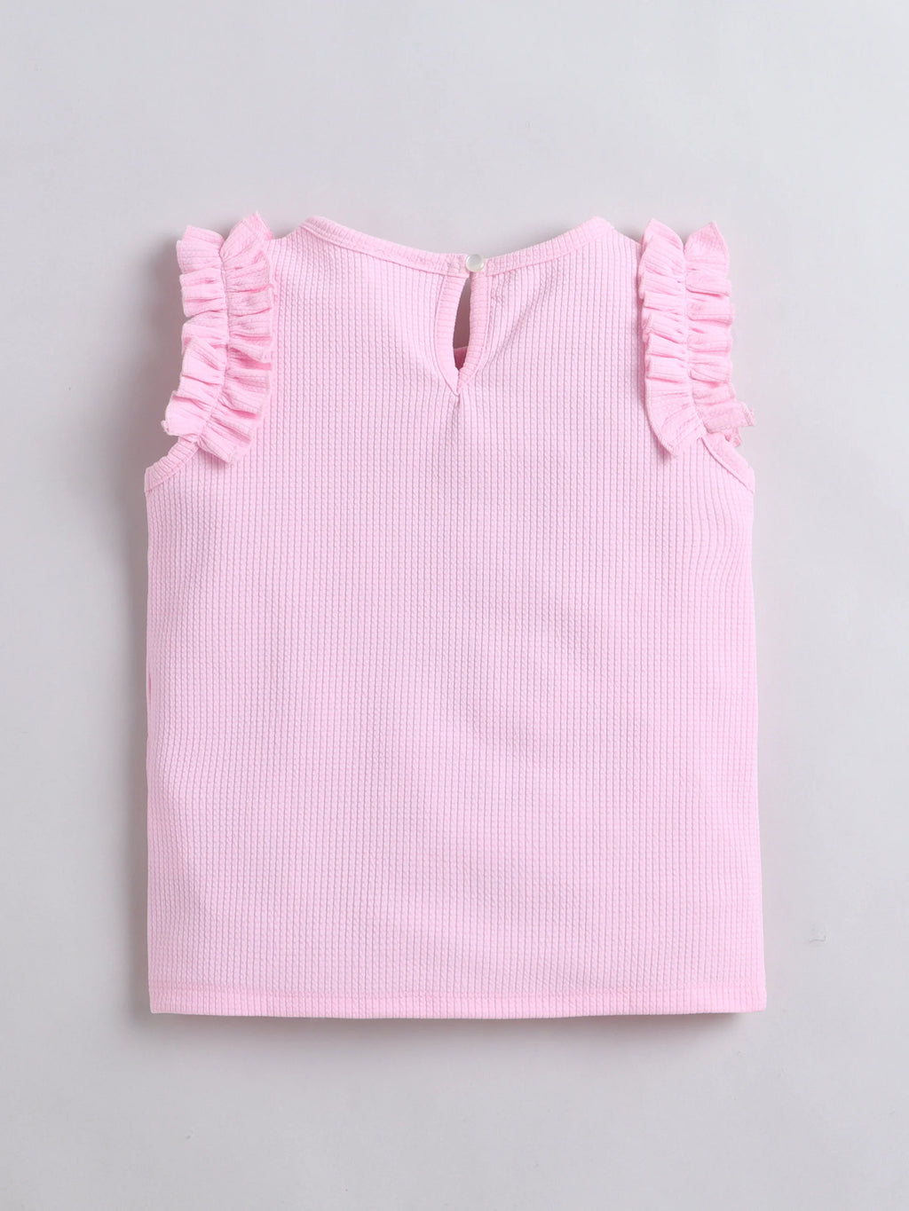 Bright Stars KIDSWEAR High Neck Sleeveless Top With Pearl Embellished Jeans - Blue