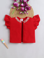 Bright Stars KIDSWEAR¬†Flutter Sleeves Pearl Embellished Shrug