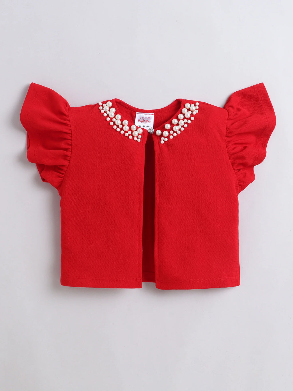 Bright Stars KIDSWEAR¬†Flutter Sleeves Pearl Embellished Shrug