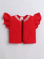 Bright Stars KIDSWEAR¬†Flutter Sleeves Pearl Embellished Shrug
