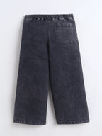 Bright Stars KIDSWEAR¬†Cotton Woven Pearl Embellished Jeans - Black