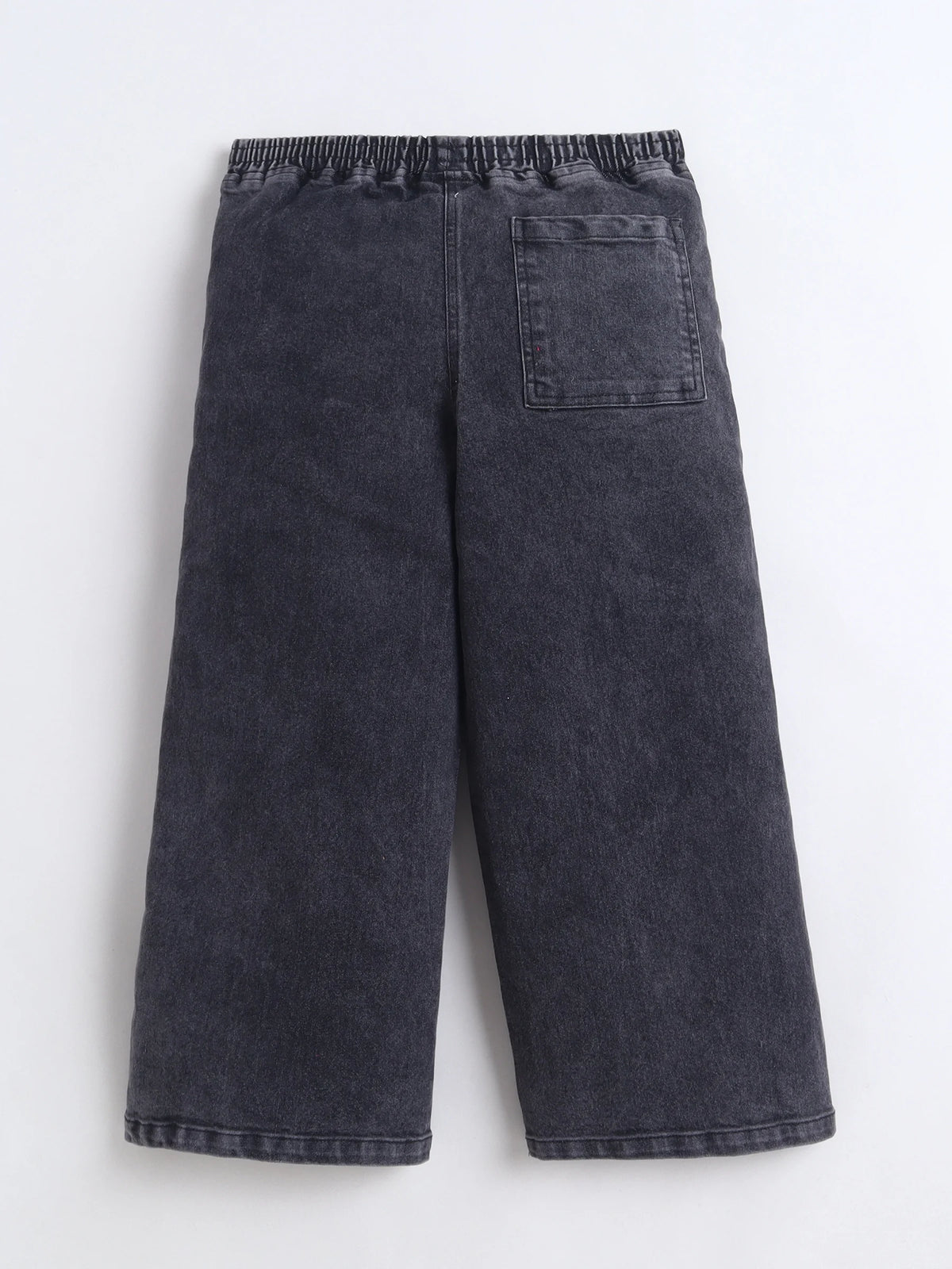 Bright Stars KIDSWEAR¬†Cotton Woven Pearl Embellished Jeans - Black