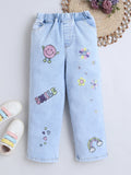 Bright Stars KIDSWEAR Denim Embroidered Light Wash Elasticated Jeans - Blue