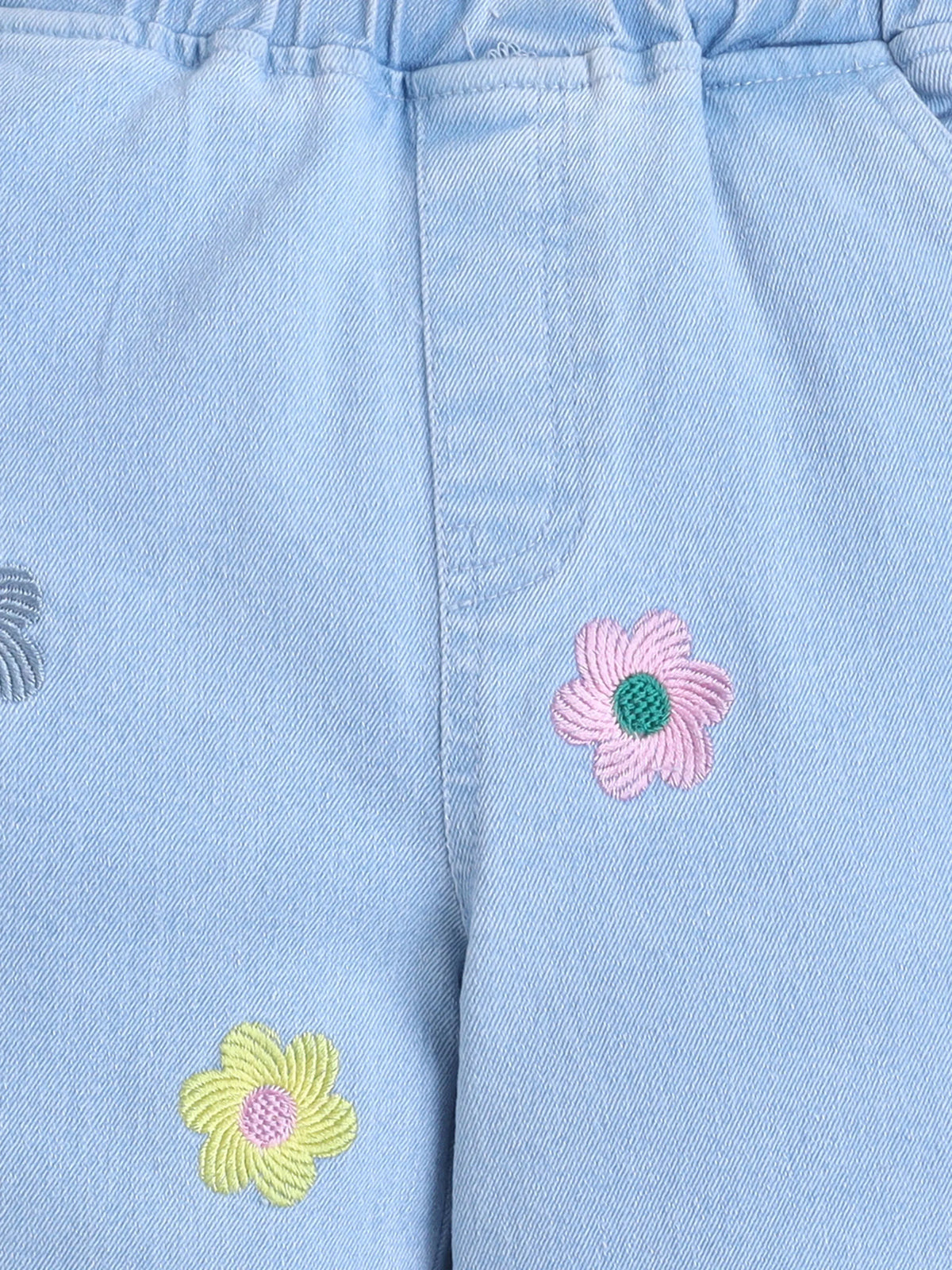 Bright Stars KIDSWEAR Denim Embroidered Medium Wash Elasticated Jeans - Blue