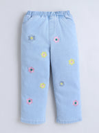 Bright Stars KIDSWEAR Denim Embroidered Medium Wash Elasticated Jeans - Blue