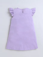 Bright Stars KIDSWEAR Knits Fantacy Princess Digital Printed Dress - Purple