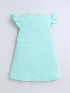 Bright Stars KIDSWEAR Knits Unicorn Digital Printed Dress - Green