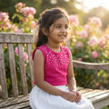 Fuchsia Pearl Top & Tulle Skirt Dress for Girls