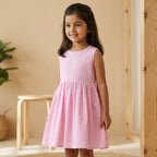 Blush Stripe Sleeveless Cotton Dress for Girl