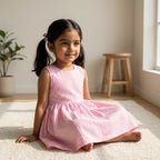 Blush Stripe Sleeveless Cotton Dress for Girl