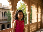 Rose Pearl Embellished Sleeveless Dress for Girls