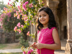 Rose Pearl Embellished Sleeveless Dress for Girls