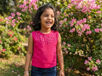 Rose Pearl Embellished Sleeveless Dress for Girls